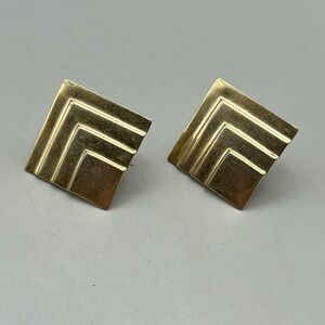 Gold Geometric Square Earrings